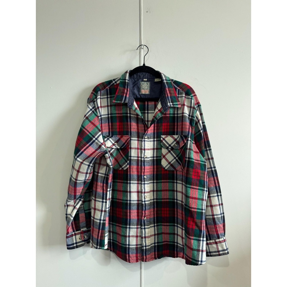 VTG‎ Outdoor Exchange Shirt Mens 2XL Plaid Flannel Button Front Long Sleeve
